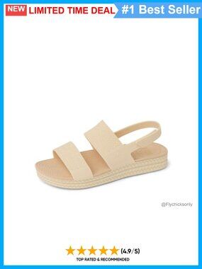 Water Friendly EVA Slide Sandals Adjustable Hook Loop Casual